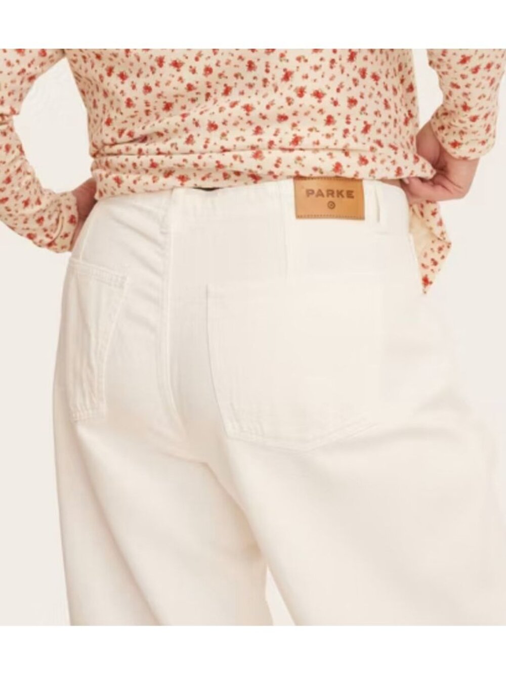 NWT Parke x Target Mid Rise Drawstring Baggy Jeans Cream Size 24 $55 [jb] - Picture 3 of 8